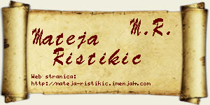 Mateja Ristikić vizit kartica
